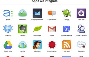Sample catalogue of business apps integrated