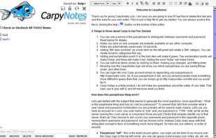 The Main CarpyNotes screen with notes on the right and todo on left.
