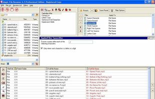 Using casing, spacing and trimming filters to beautify a group of file names.