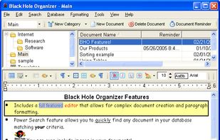 Black Hole Organizer screenshot 1
