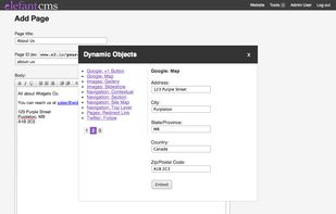 Embedding dynamic objects into a web page.
