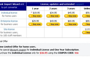 License 59.95 $, updates and extended support