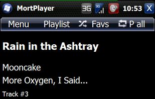 The default main screen