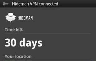 Hideman VPN screenshot 1