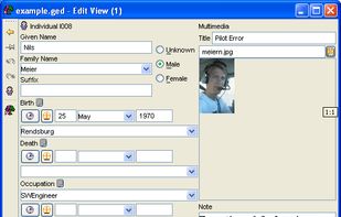 GenealogyJ screenshot 1