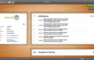 Dashboard Page of Planning Pod - Get an overview of your day and your account activitiy.