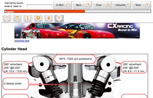 Results page - cylinder head results 
