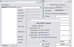 Tiny DHCP Server screenshot 1