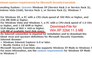 System requirements: 140 MB on harddisk