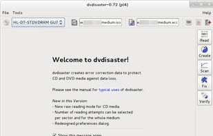 dvdisaster screenshot 1