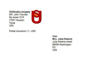 Envelope example with logo.