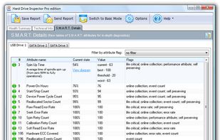 S.M.A.R.T. Details page contains detailed information about important parameters describing various aspects of the hard drive's performance and reliability.