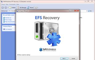 Recovery wizard to gain access to lost, damaged or encrypted EFS disk