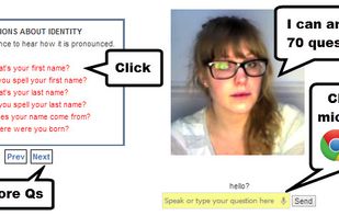 You can chat with an existing chatbot using a microphone