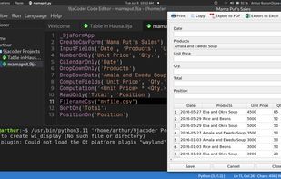 Complete GUI form app in 13 lines of 9ja codes