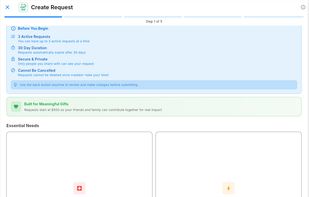 Create Request Screen