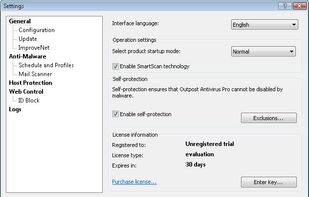 One of the devious routes in attacking a PC is to undermine its active protection. Outpost prevents virus compromises by maintaining its continuous operation, keeping protection bullet-proof no matter how hard malware tries to shut the Antivirus down.