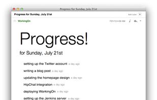 WorkingOn will send daily emails of what you accomplished yesterday. If something was forgotten, just reply to the email and it'll be added!