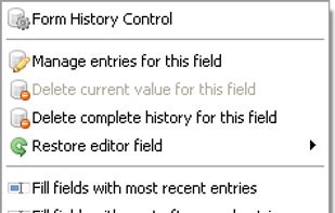 Form History Control screenshot 1