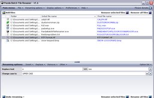 The main screen showing standard functionality