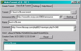 MakeTorrent screenshot 1