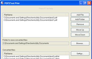 File-/Folder-selection for extracting text from pdf