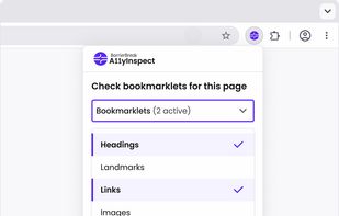 Wide Range of Bookmarklets feature in A11yInspect