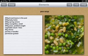 The Elements view on the iPad