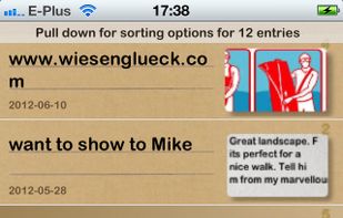 The Browse view on the iPhone