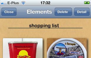 The Elements view on the iPhone