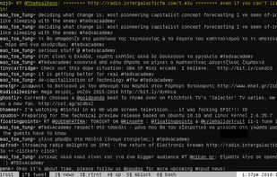 ttytter in a gnu screen window & putty & utf8 (greek in this instance)