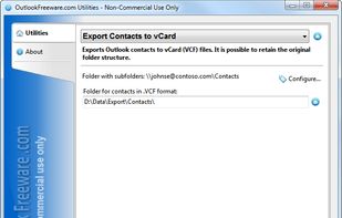 Free and easy to use tool to save Outlook contacts to vCard files (VCF)