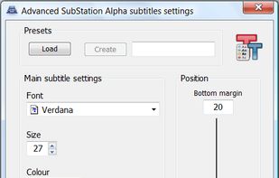Subtitles setting