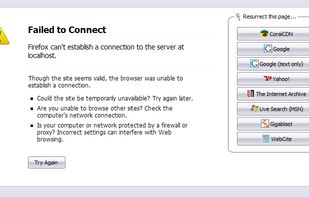 The dialog embedded in the "Net Error" page. 