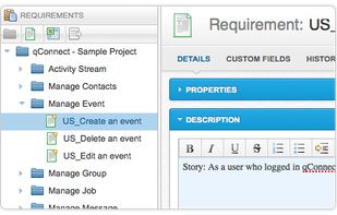 Requirements Management linked to test cases