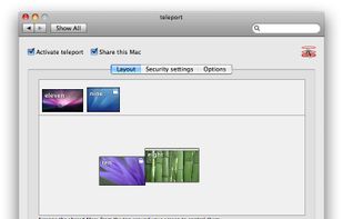 Teleport desktop postition setup screen.