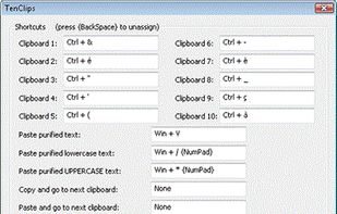 TenClips Settings Panel