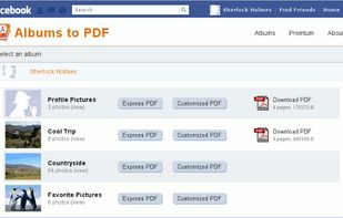Facebook Albums to PDF screenshot 1
