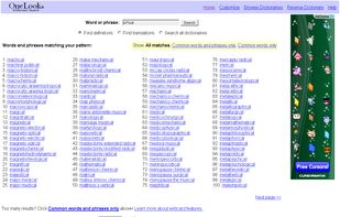 Finding words by 'm*ical' pattern