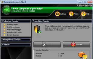 Zemana AntiLogger screenshot 1