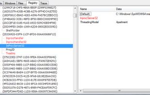 Showing registry accesses