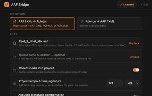 Import AAF to Ableton Live