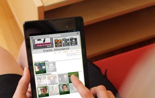 Empower your volunteer leaders with great tools, here we see her taking group attendance by simply touching the faces of the people present.