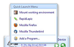 Portable application quick launcher 