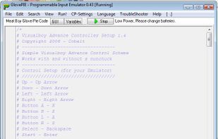 GlovePIE screenshot 1
