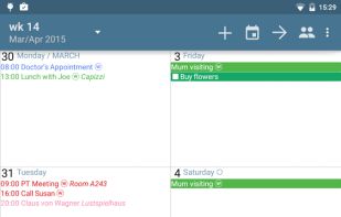 Weekly View Portrait Mode