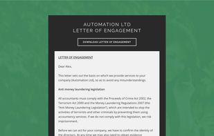 We've built a secure and GDPR compliant document portal. Both the accountant and client can upload and share documents between each other; including automatically generated letters of engagement!