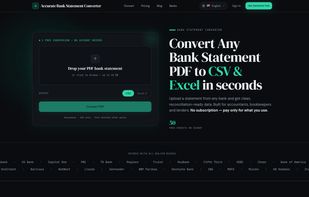 Accurate bank statement converter homepage