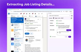 It automatically extracts the job details from the job listing in your browser.