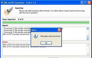 Fast importing and converting of e-mails.